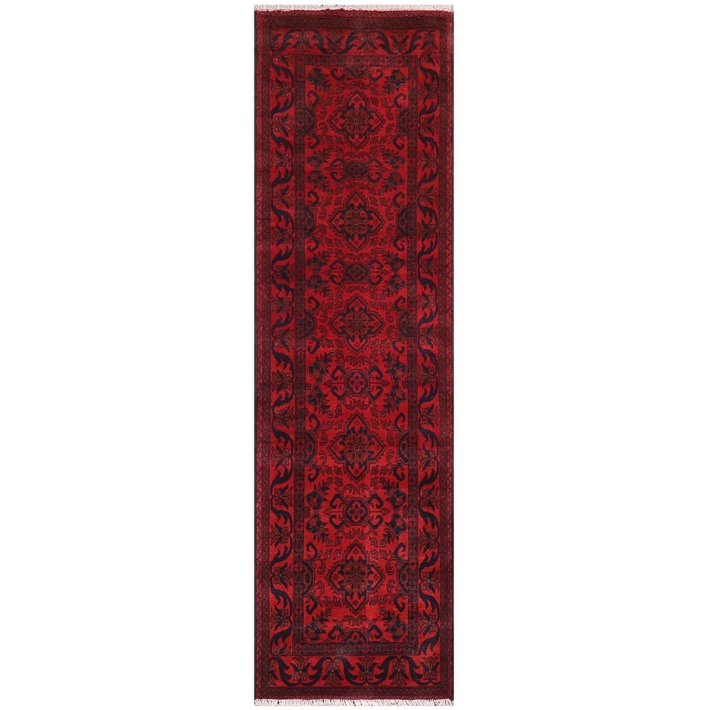 Tribal Biljik Khal Mohammadi Antonio Red/Black Runner - 2'9'' x 9'2''