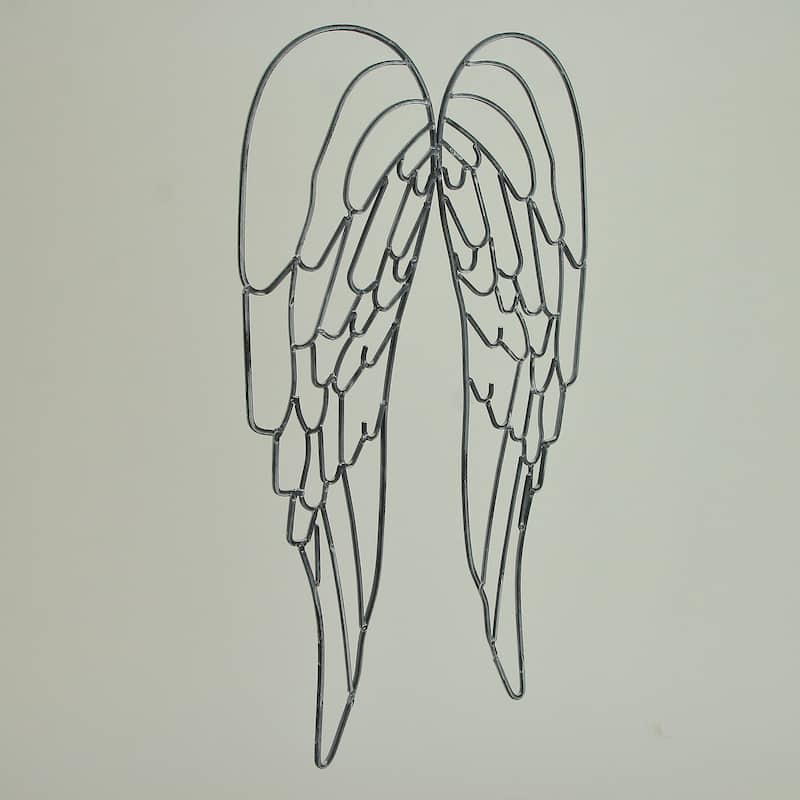 Metal Wire Art Angel Wings Wall Sculpture 25 Inch