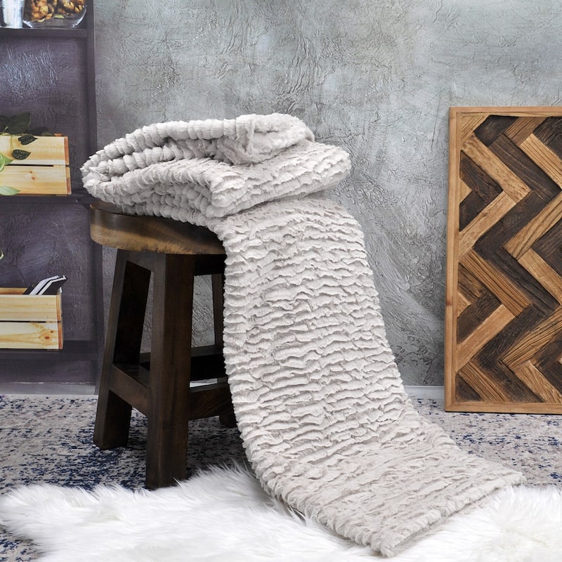 Oversized Air Brushed FauxFur Throw