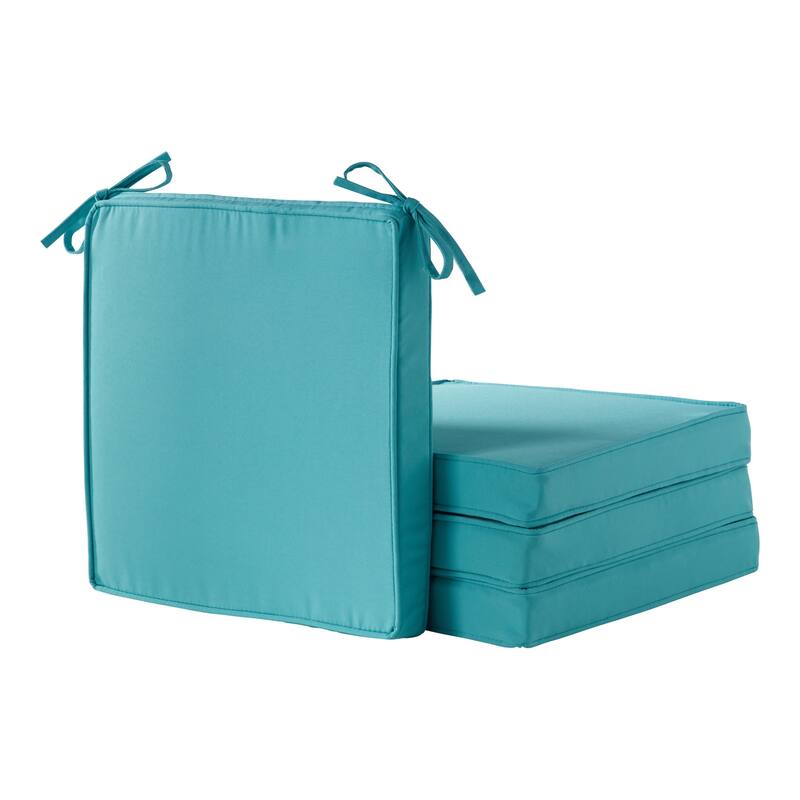 Greendale Home Fashions 18-Inch Square Outdoor Chair Pad (4-Pack) - Teal
