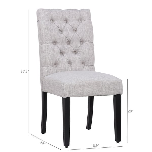 dimension image slide 5 of 5, Grandview Tufted Dining Chair (Set of 2)