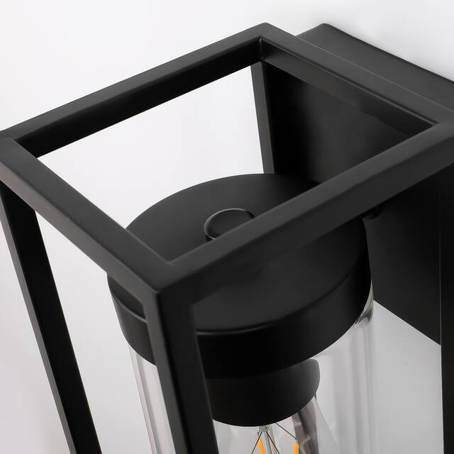 1-Light Modern Metal Glass Wall Sconce Wall Mount Light Fixture Black - 4.3 x 4.7x 10.6 inch