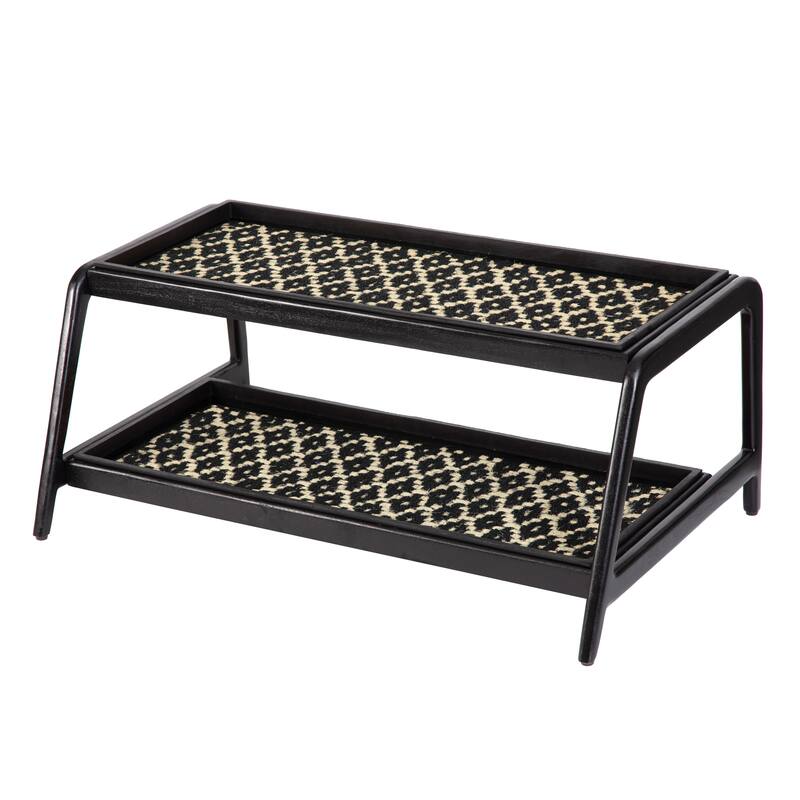 Jani Double-Tier Black Stand 3-Pair Rubber Boot Trays - Madagascar