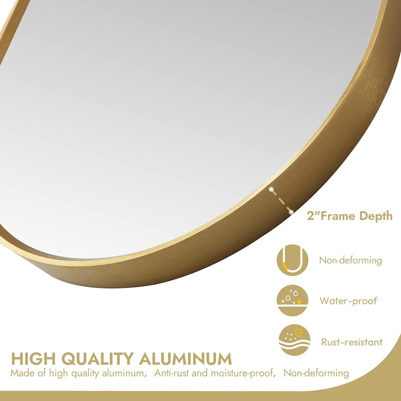 Miajadas Oval Aluminum Framed Wall Mount Mirror