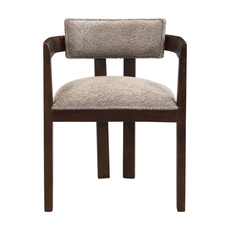 Conrad Sophisticated Modern Dining Chair With Armrest and Solid Wood Frame by Christopher Knight Home