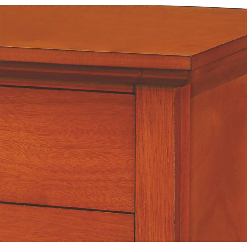3-Drawer Oak Wooden Nightstand - 26" - Brown