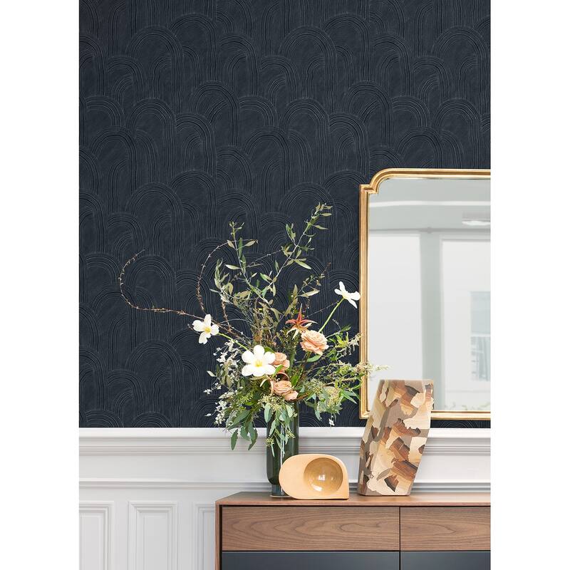 Sarah + Ruby Cabo Indigo Rippled Arches Wallpaper