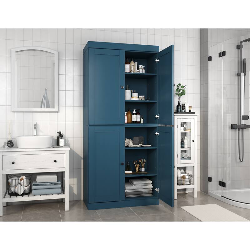 Palace Imports 100% Solid Wood 32" Bathroom Storage Cabinet with Shaker Doors and Adjustable Shelves