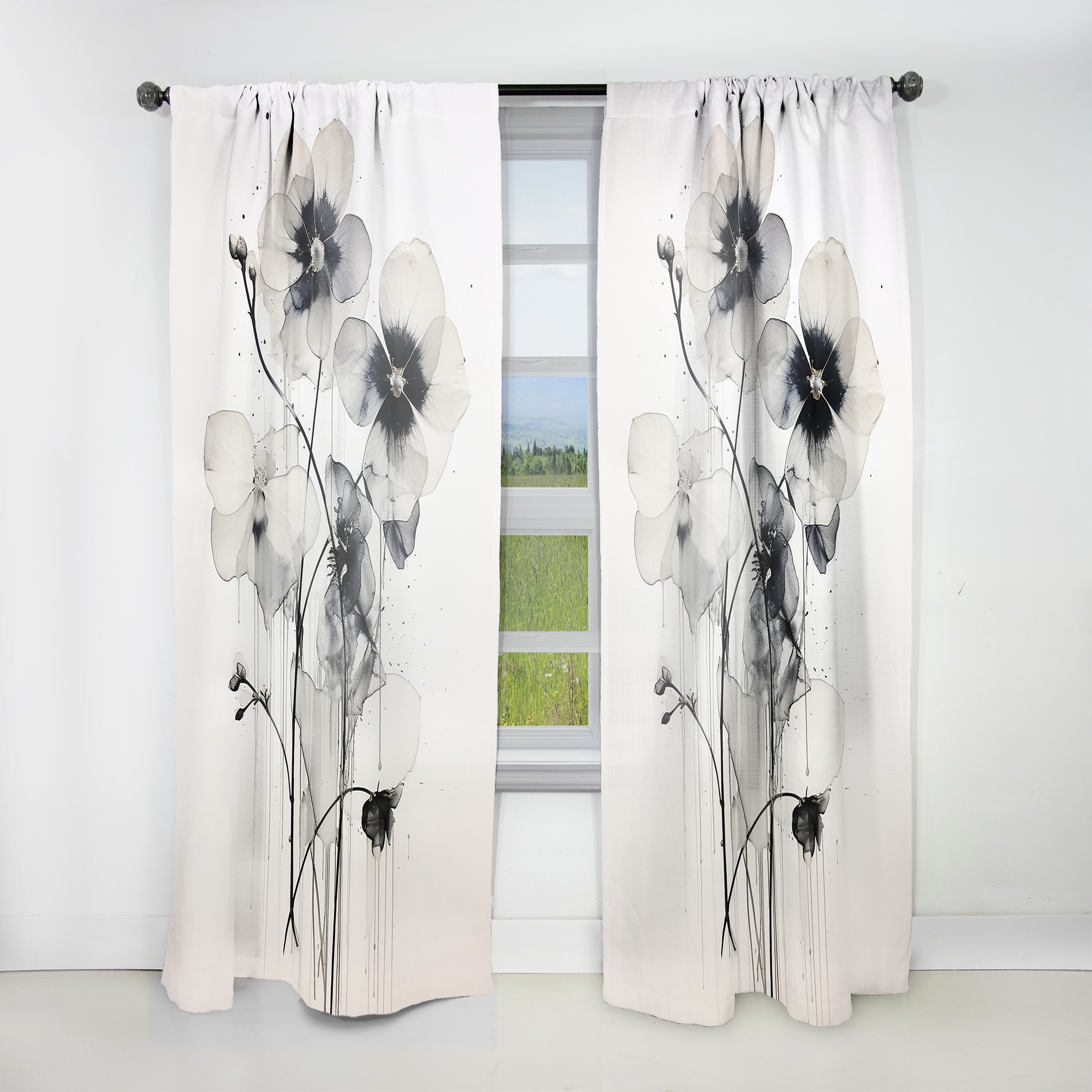 Black Floral Curtains - Bed Bath \u0026 Beyond, image size:2000x2000