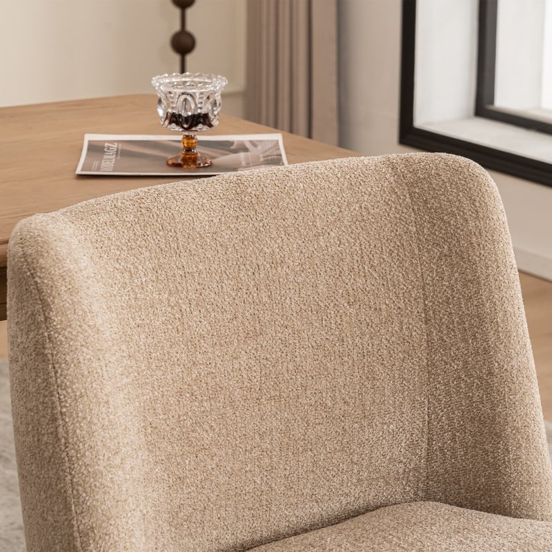Modern Upholstered Accent Chair with Back for Dining Room, Living Room, Bedroom