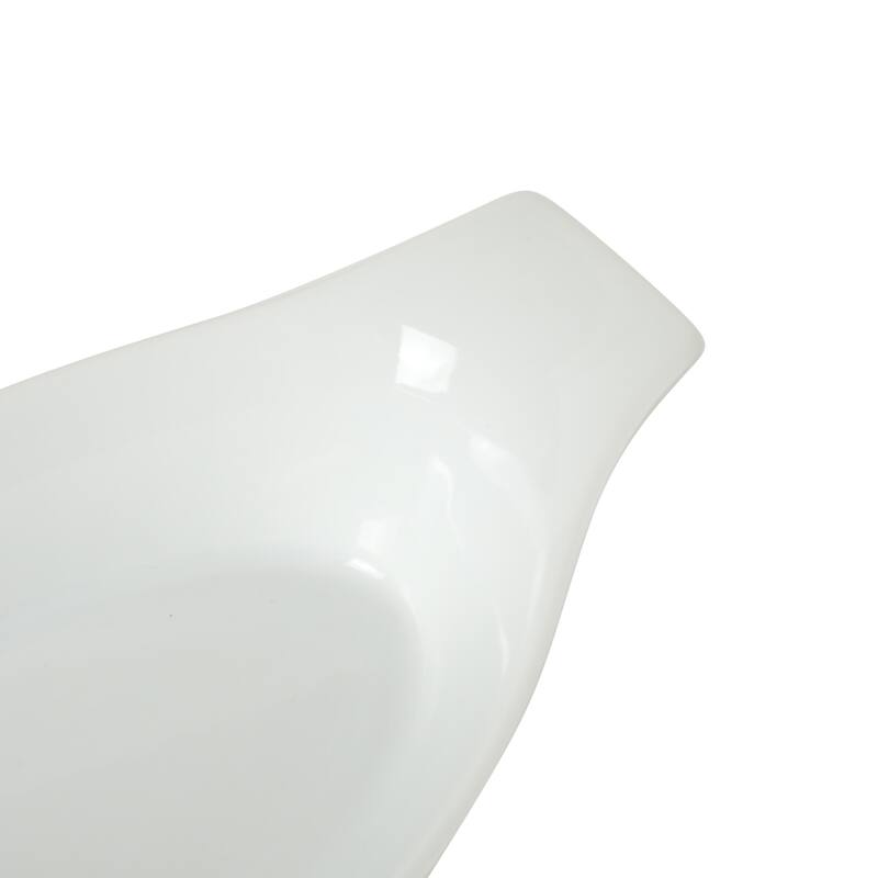 Gibson Home Gracious Dining Oval Au Gratin Baking Dishes, 4-Piece Set - 9oz or 15oz Oven Safe Ceramic with Handles - white