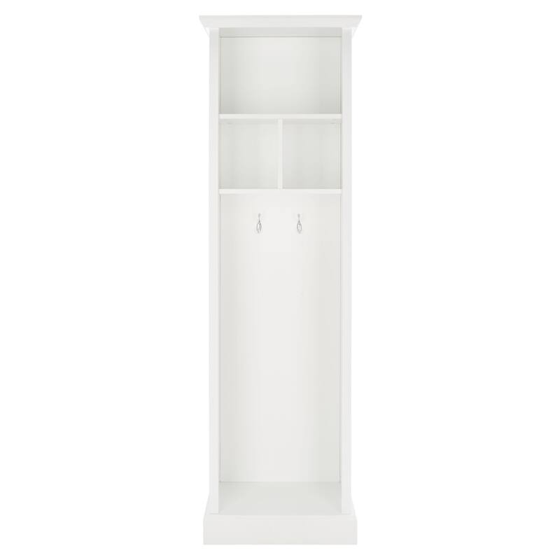 SAFAVIEH Marcelle 4 Shelf 2 Hook Top Storage Hall Tree - 20" W x 16" D x 68" H - 20Wx16Dx68H