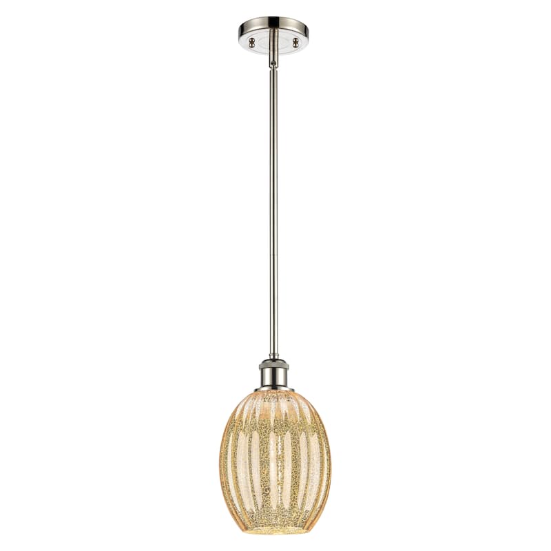 Innovations Lighting Endless Possibilities Ballston - Preston - 1 Light 6" Bulb Shade Stem Hung Mini Pendant - Mercury/Polished Nickel