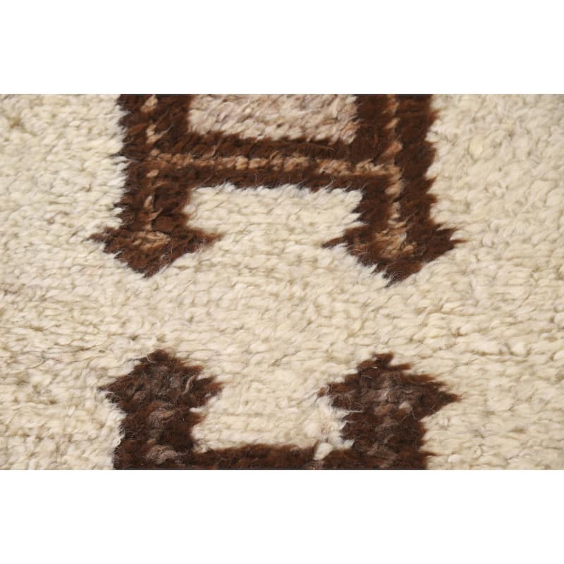 Tribal Beige Anatolian Turkish Runner Rug Handmade Wool Carpet - 2'11"x 11'8"