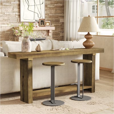 70.9" Solid Wood Narrow Console Sofa Table for Living Room Entryway - 11.4" D x 70.8" W x 31.5" H