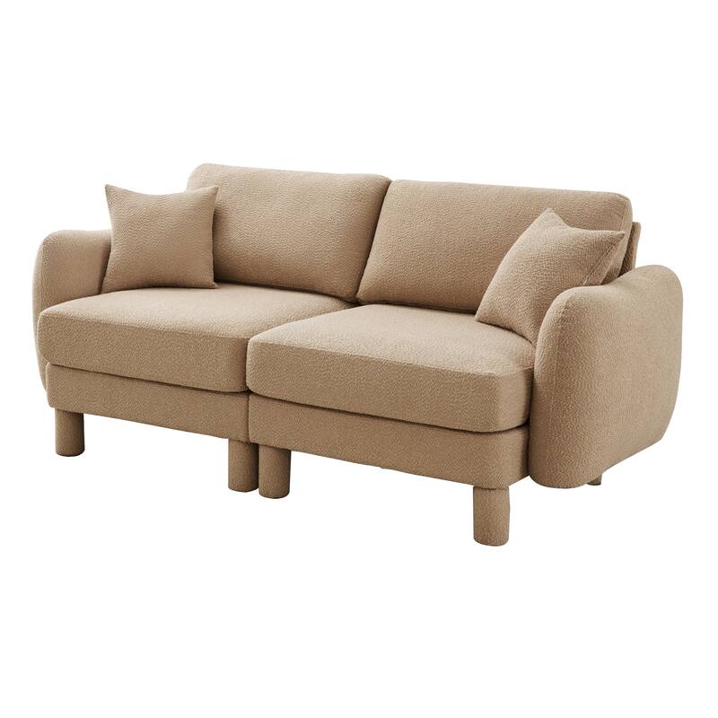 2-Seater Loveseat Sofa Couch with Shell-shaped Armrests, Chaise Lounge Sofa with Cylindrical Legs Wrapped
