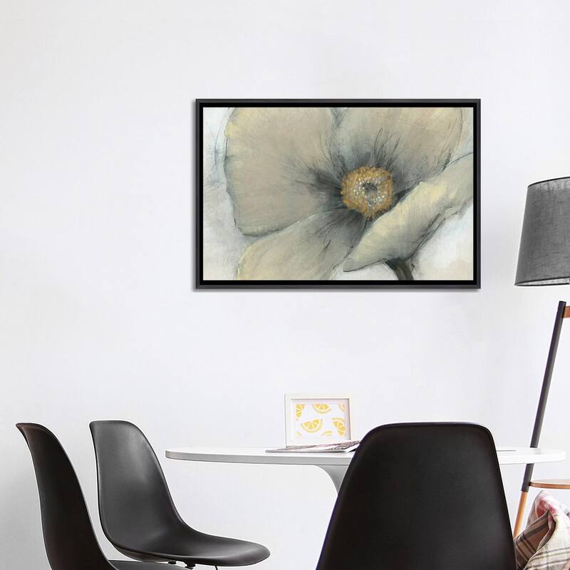 iCanvas "Single Cream Bloom I" by Tim OToole Framed