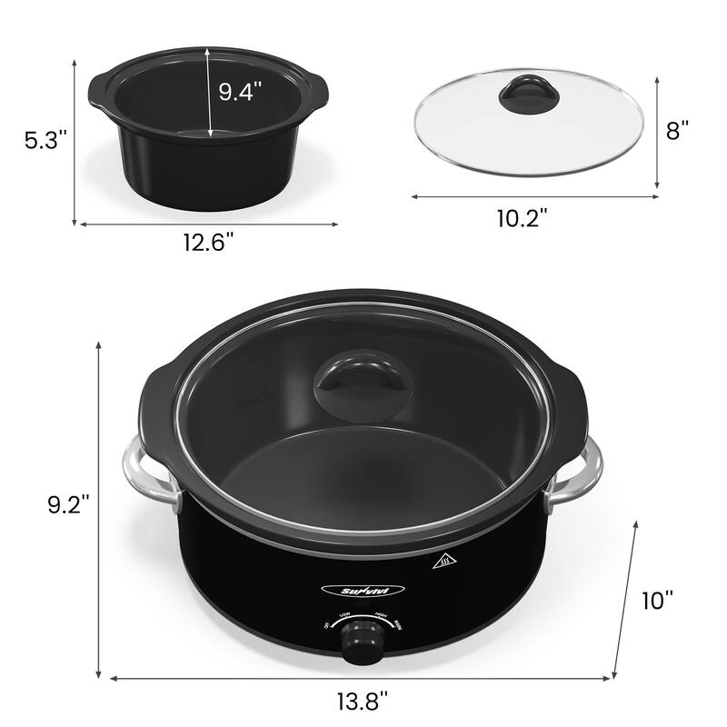 4qt Slow Cooker with 3 Heating Settings