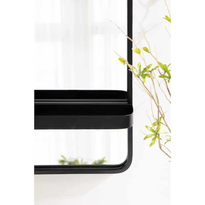 Kate and Laurel Estero Wall Rectangle Mirror with Shelf