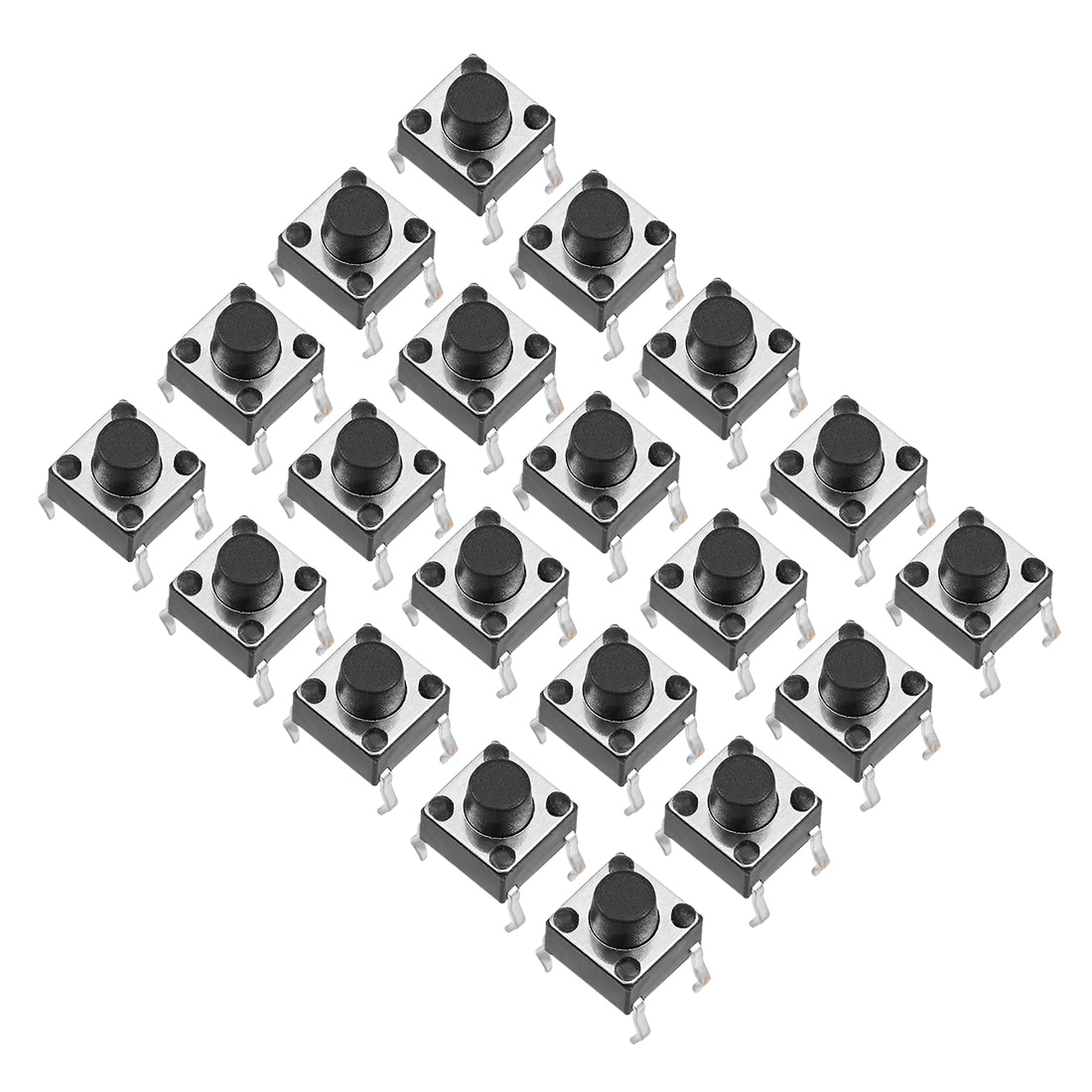 Mini Momentary Push Button Switches Push on Release off 20pcs Yellow+White 