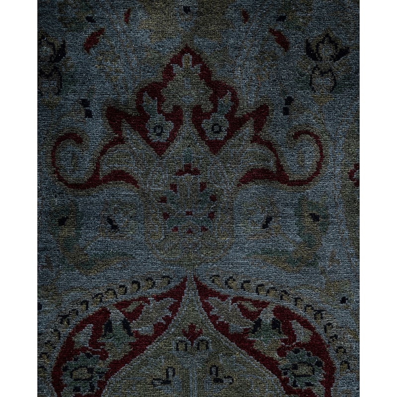 Overdyed One-of-a-Kind Hand-Knotted Area Rug - Green - 4' 2" x 6' 3"