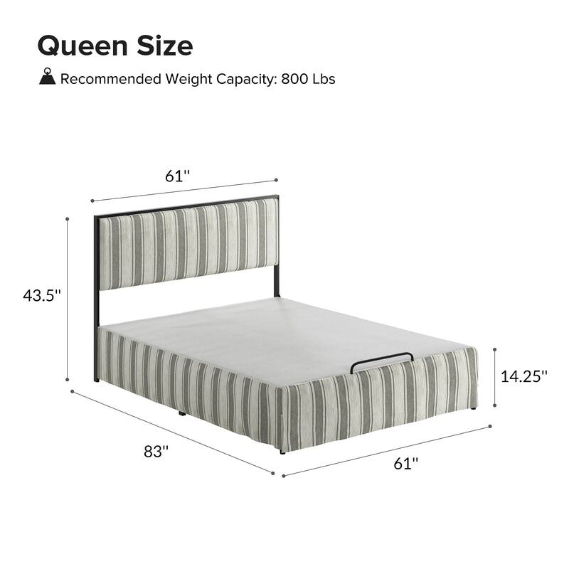 Oliver Modern Washable Slipcover Bed Upholstered Metal by HULALA HOME