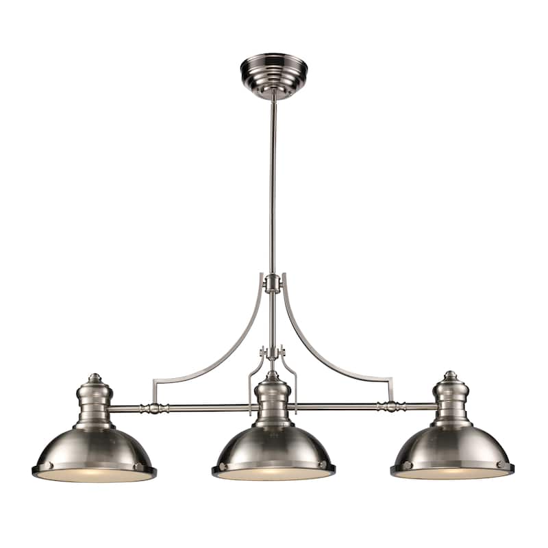 Elk Home Chadwick Satin Nickel With Metal Shade 3 Light Chandelier - Satin Nickel