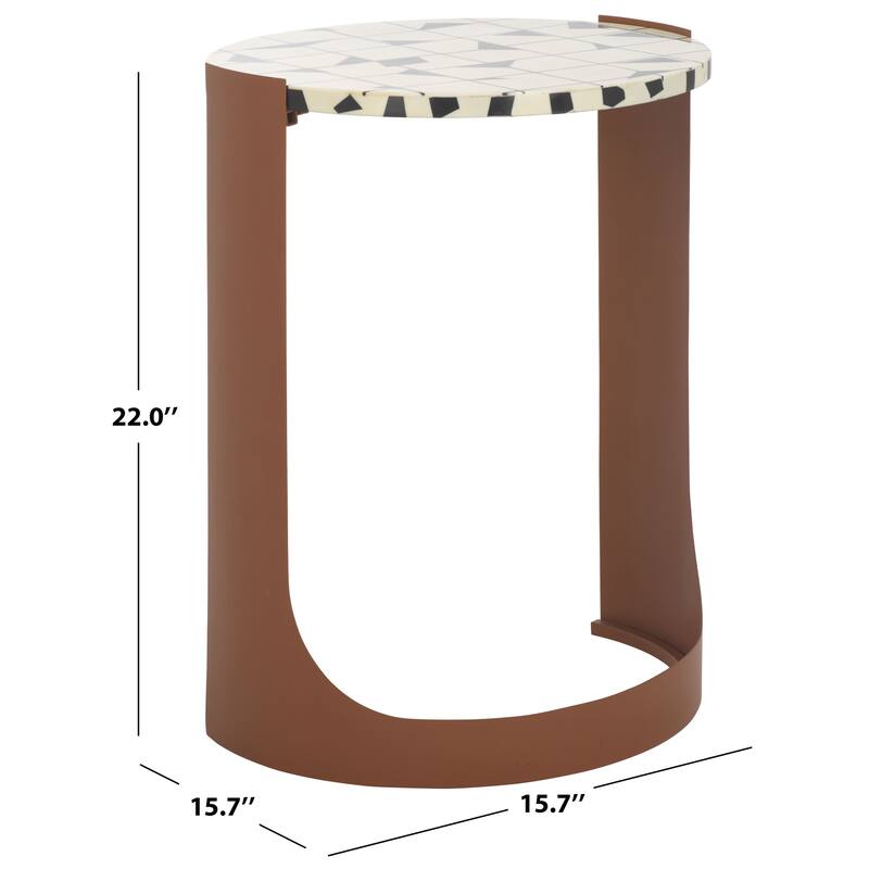 SAFAVIEH COUTURE Tomlinson Resin Top Accent Table - 16"W x 16"D x 22"H
