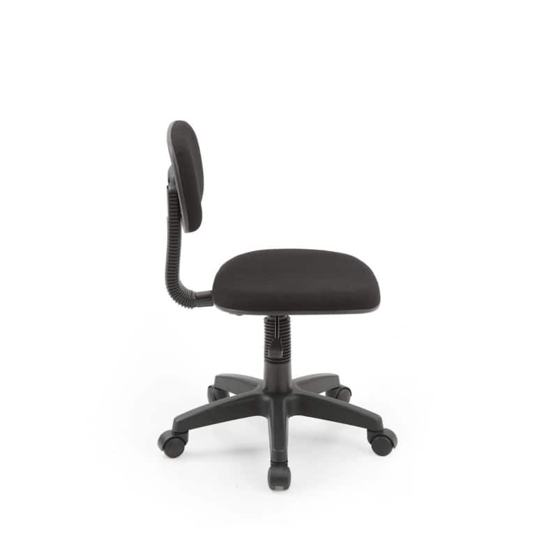 35.25" Black Adjustable Armless Swiveling Kids Desk Chair
