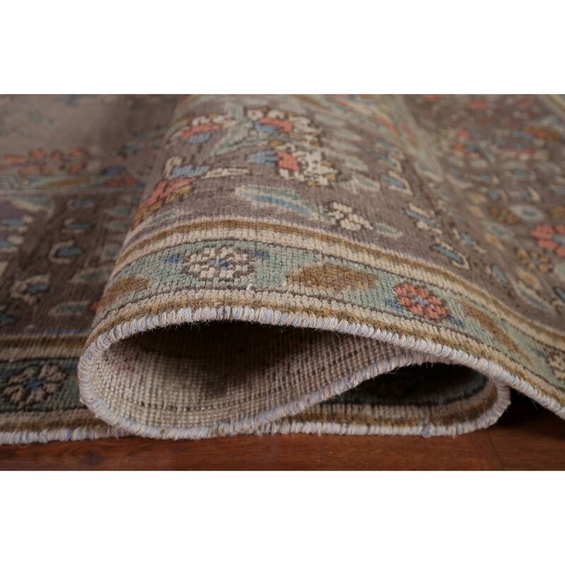 Tabriz Vintage Persian Area Rug Handmade Wool Carpet - 9'9" x 12'9"