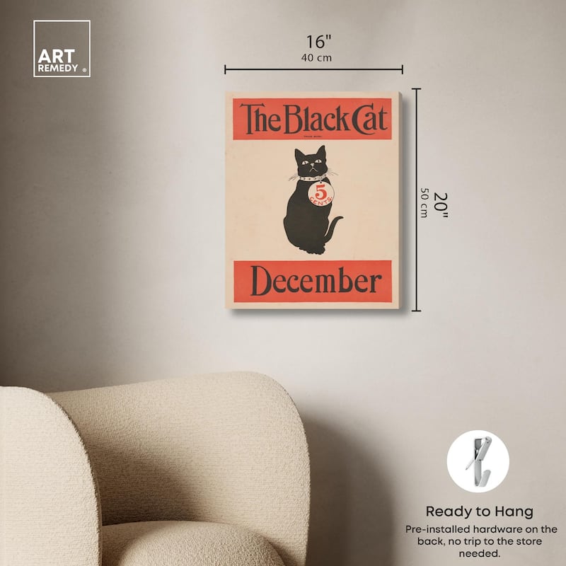 The Black Cat December 1890 Canvas by Art Remedy, Gallery Wrapped