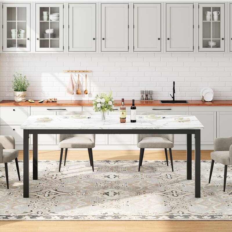 Industrial Dining Table, Large Dining Table for Kitchen