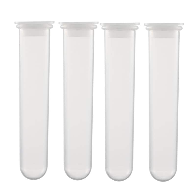 10 Pcs 20ml Plastic Centrifuge Tubes with Attached Cap Round Bottom - Clear