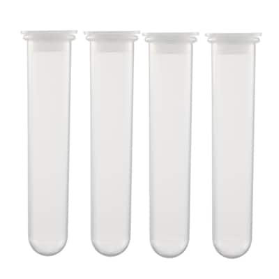 10 Pcs 20ml Plastic Centrifuge Tubes with Attached Cap Round Bottom - Clear