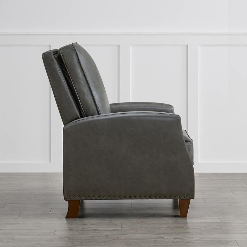 Spruce & Spring Alston Push Back Recliner Chair with Nailhead Trims for Living Room