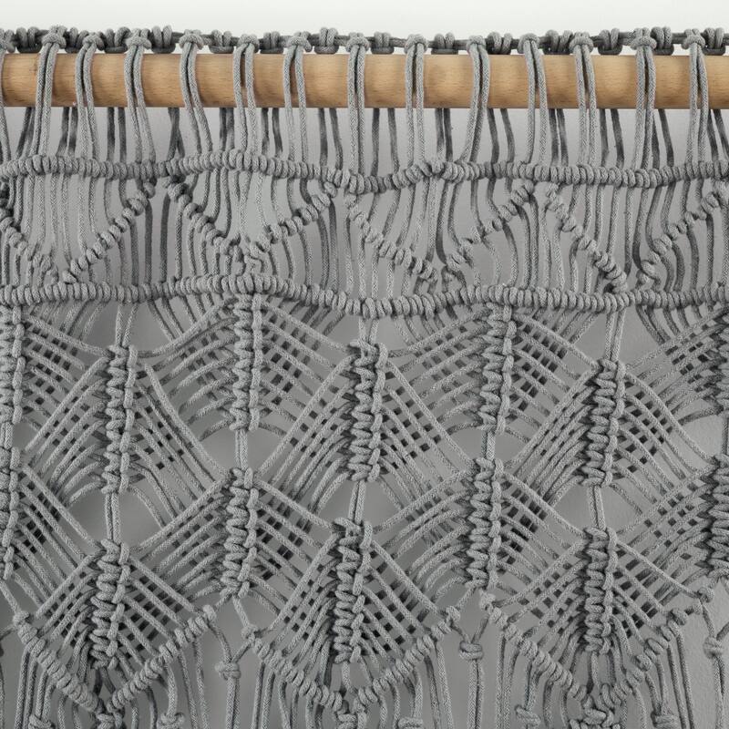 Lush Decor Boho Macrame Tassel Cotton Valance/Kitchen Curtain/Wall Decor Single - 30" x 40"