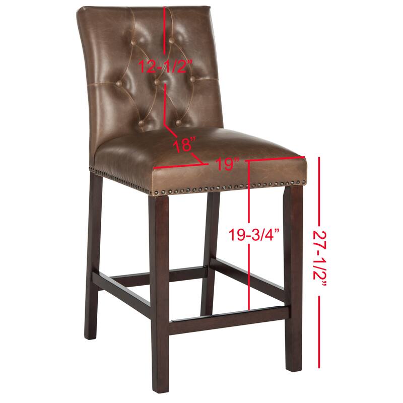 SAFAVIEH Lisel -27.5 Inch Counter Stool (Set of 2) - 19Wx23Dx40H