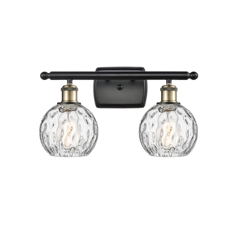 Innovations Lighting 516-2W-11-16 Athens Vanity Athens 2 Light 16" - Black Antique Brass / Clear Water Glass