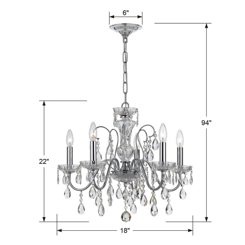 Crystorama Lighting Group Butler 5 Light 23" Wide Crystal Chandelier