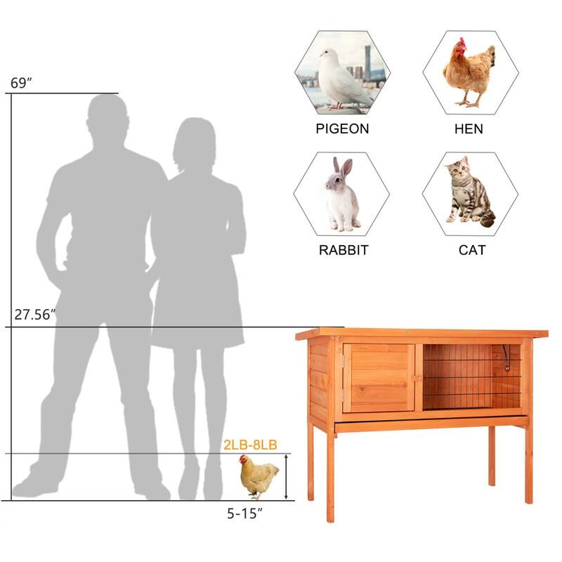 36" Single Deck Waterproof Wooden Chicken Coop - N/A