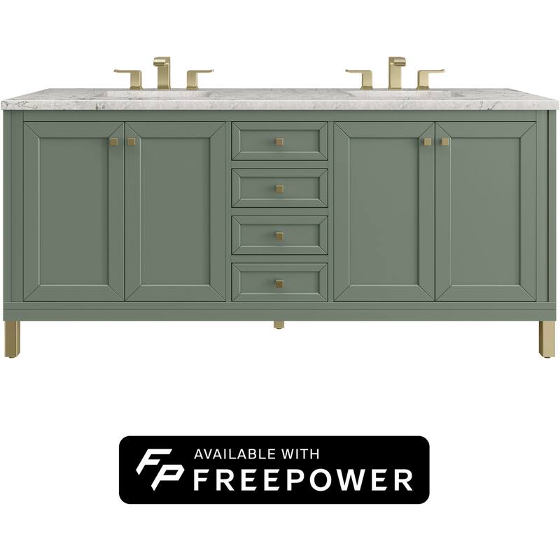 James Martin Vanities 503-V72-FEJP Chicago 72" Free Standing Double - Smokey Celadon