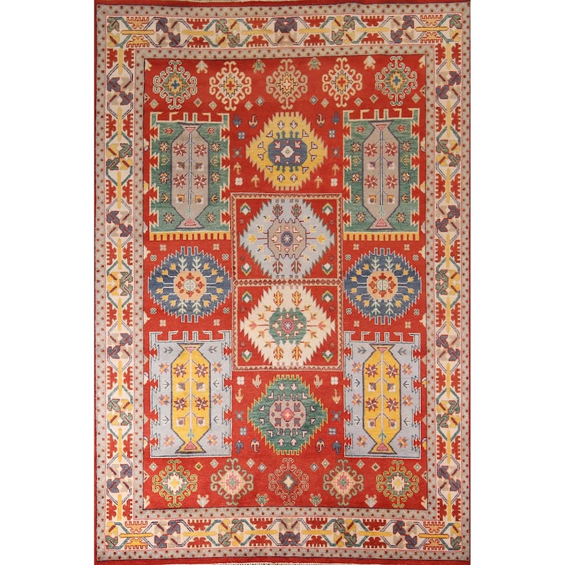 Heriz Serapi Indian Area Rug Handmade Geometric Wool Carpet - 8'10" x 11'9"