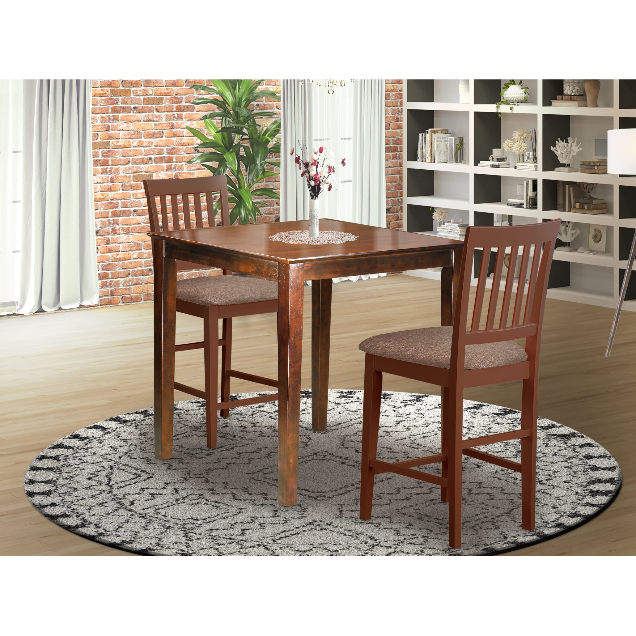 East West Furniture Piece Counter Height Pub Set- a Square