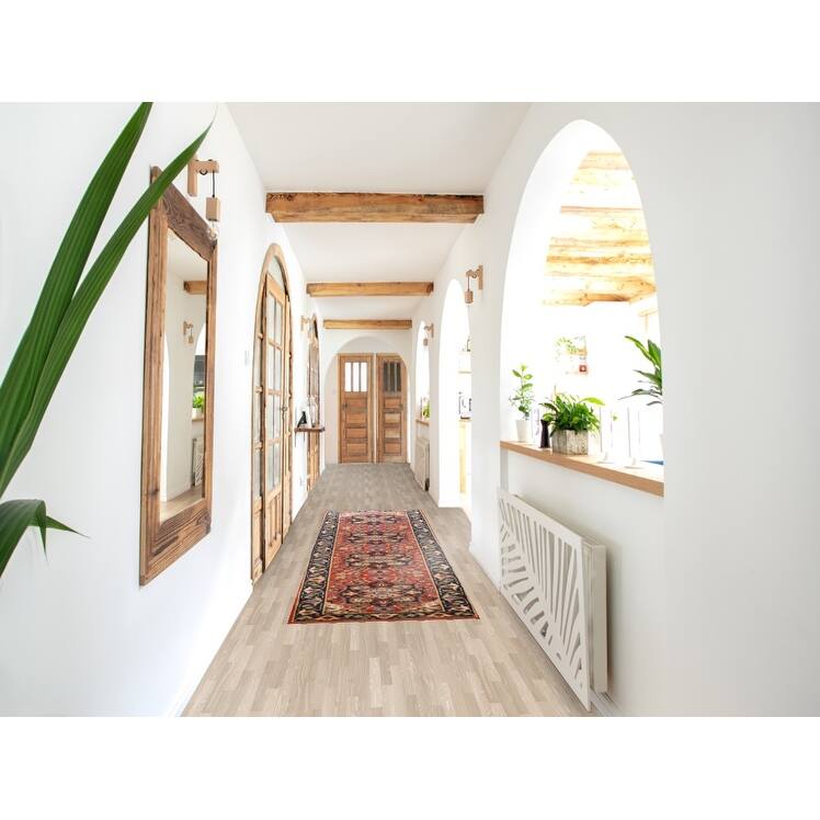 Hand Knotted Oriental 100% Wool Carpet Traditional Geometric Oranges & Rust Heriz (serapi) Runner Rug - 9' 9'' X 2' 6''