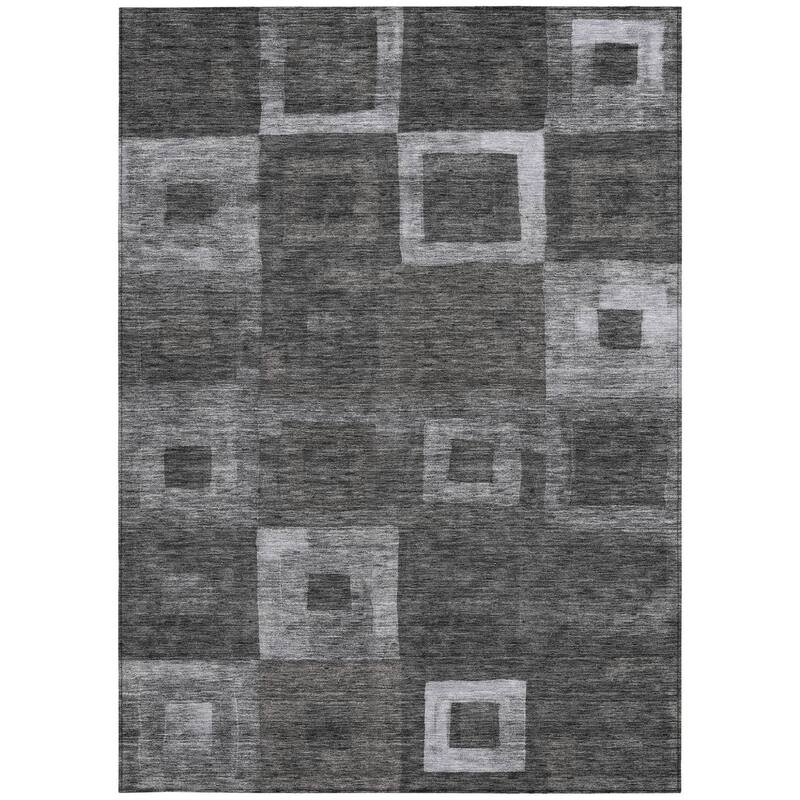 HomeRoots Geometric Transitional Rectangle Outdoor Rug