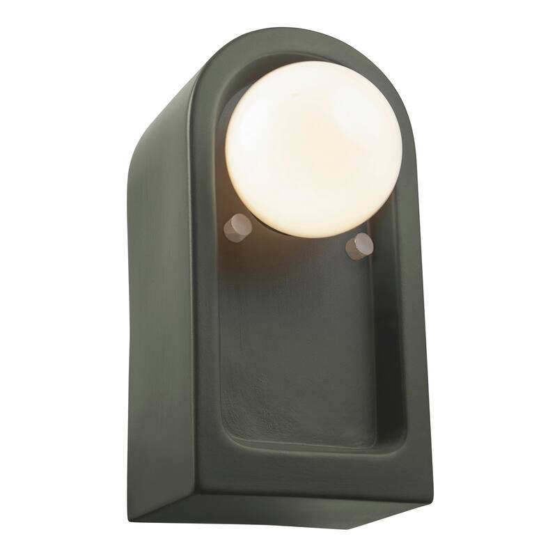 Ceramic Arcade Wall Sconce - Pewter Green