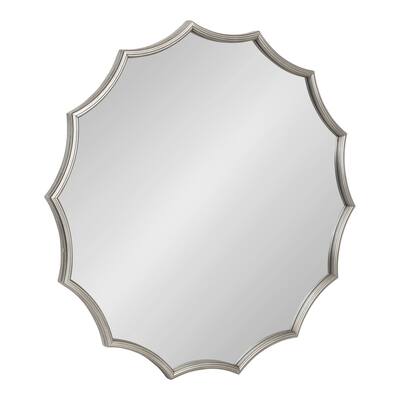 Kate and Laurel Lalina Scalloped Round Framed Accent Mirror