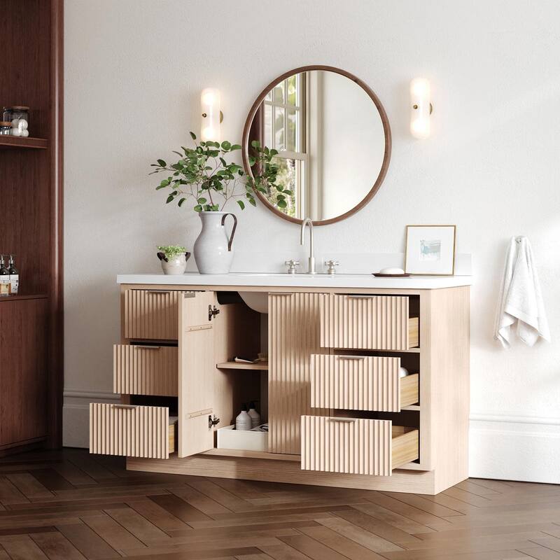 Ariel P61WQRVO Milan 61" Free Standing Single Basin Vanity Set with