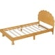 preview thumbnail 8 of 16, Walnut Wood Frame Twin Platform Bed with Cookie-Shaped