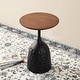 preview thumbnail 3 of 15, Glitzhome 22.25"H Metal Wine Bottle Shaped Accent Table With Wooden Top